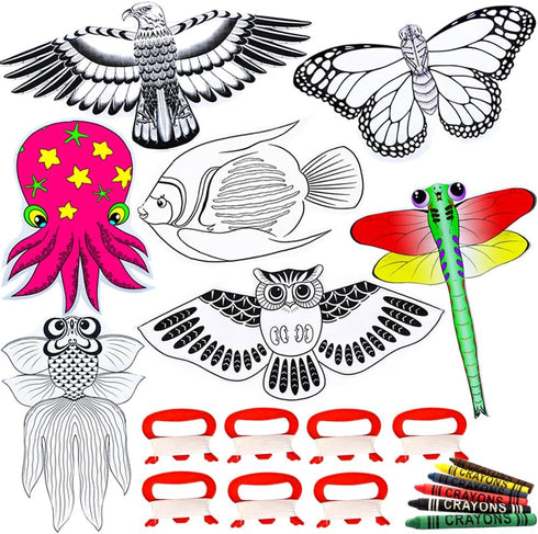 HENGDA KITE DIY Blank Painting Kite for Kids & Adults, Kite Making Kit with Handles and Strings, White Diamond
