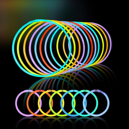 JOYIN 300 Pack Glow Sticks, 100ct 22'' Necklaces and 200 Pcs 8" Glow Sticks with Connectors for Halloween Party Favors