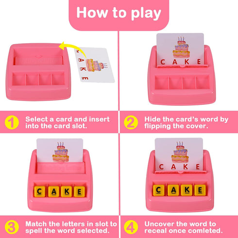 Fenikso Matching Letter Game - Alphabet Spelling & Reading Words Educational Toy for Preschooler & Kindergarten Kids
