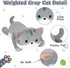 18in Weighted Stuffed Animals Cat Plush - Kawaii Gray Cat Plush Toy, Soft Throw Pillow for Kids