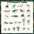 Sratte 26 Pcs Amphibious Animals Figurines Toys Diorama Project Kit Plastic Reptile Lizard Snake Alligator Playset Cake Toppers Model Trees Kit for Kids Toddlers Educational Learning Birthday Gift