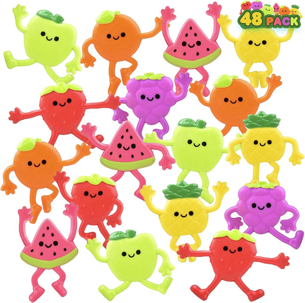 ArtCreativity Mini Bendable Fruit Toys (Set of 48) Fruit Party Favors Fidget