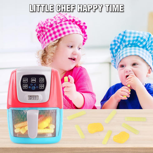 Playset 2+ Toy Air Fryer for Kids, Kids Play Kitchen Accessories, Chefs Pretend Kitchen Appliance Toys Oven w/Light