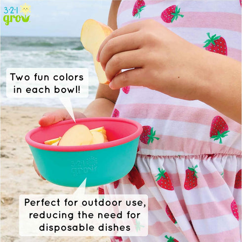 Easy Scoop & Hold Bowl Set - Silicone Bowls for Babies, Toddlers, Kids, Set of 2 Bowls | 6 mo+ | Dishwasher and