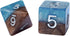 Halfsies Dice: Earth Elemental - 7pc Set, Cerulean Blue & Brown, Pearlescent Swirl for Role Playing Games