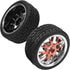 4Pack HIRCQOO 12mm Hex Plastic Wheel Rims & 2.59" Rubber Tires Set for Traxxas Kyosho HPI Tamiya TT-01 TT-02