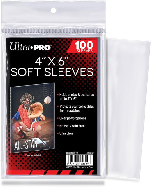 Ultra Pro Soft Sleeves, 4" x 6" (100)