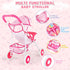12" Set 15 3-5 deAO Baby Doll Stroller Baby Doll with Foldable Stroller PCS Accessories for Toddlers Christmas Birthday
