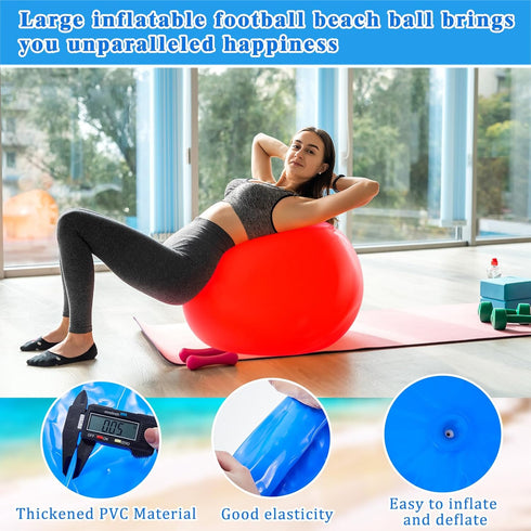 Jenaai 4 Pcs 30 Inch Big Bounce Ball, Large Rubber Kickball, Giant Inflatable Hopping Ball for Outdoor Activity