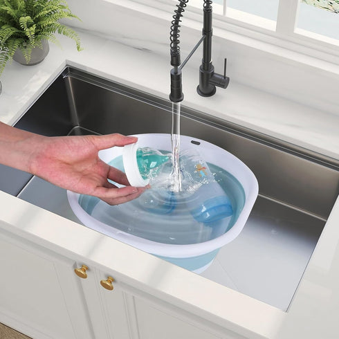 ZYCEHO Baby Bottle Wash Basin, Bottle Washing Basin - Collapsible Wash Basin for Baby Bottles, Reusable Sink Basket