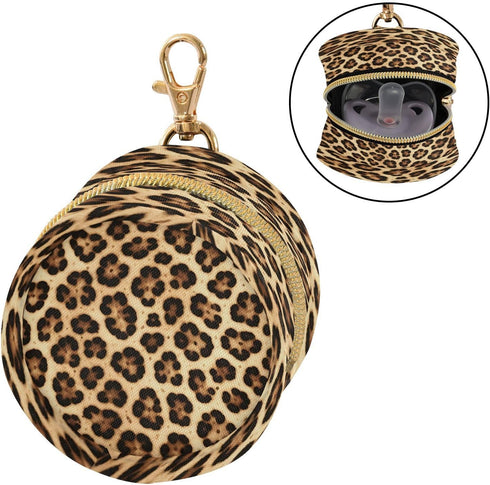 Nesatuwa Cheetah Leopard Print Pacifier Holder Case with Clip Portable Small Travel Pacifier Pouch for Mom Bag Zipper