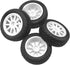 75mm/2.95'' Rubber Tires & Plastic Wheel Rims, 12mm Hex, Compatible with Traxxas HSP Tamiya HPI Kyosho 1/10 RC
