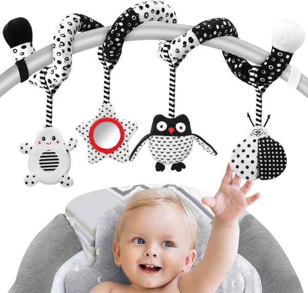 AJsupojouet High Contrast Baby Toys - Black & White Hanging Toys for Car