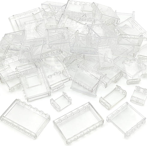 ZHX 72PCS Clear Transparent Window House Building Brick Toy - Classic Flat Plates Pieces Compatible with Major Brands