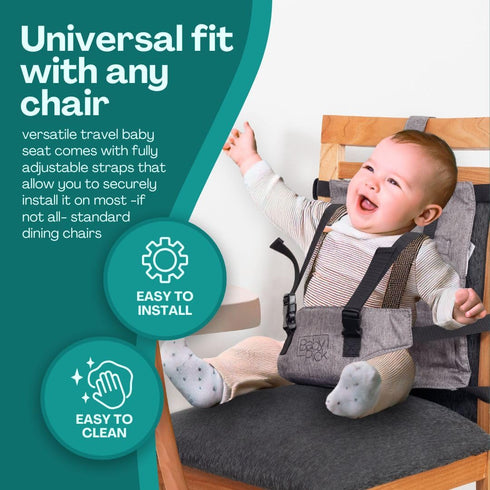 Portable High Chair for Travel by Baby Pick Harness Seat, Foldable & Lightweight Gear, Adjustable Straps for Babies