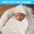 3 Pack Preemie Swaddle Blanket with Hat Set, Baby Receiving Blanket Swaddle Wrap for Newborn Preemies