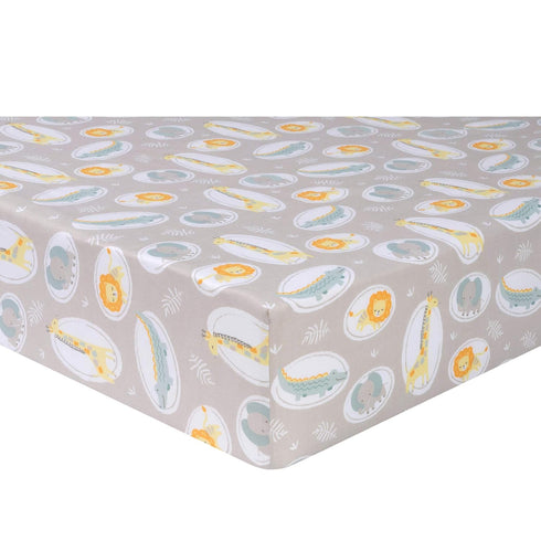 Sammy 2-Pack Set, 28 52 & Lou Jungle Pals Microfiber Fitted Crib Sheet Fits Standard Crib Mattress in x in; Fully