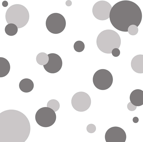 Wall Decor Dots - Polka Dot Wall Decals for Girls Room, Bedroom Kids Art Stickers (Dark & Light Grey)