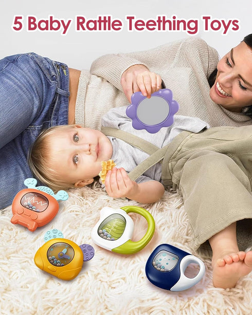 Tummy 5 0 3 6 9 12 dearlomum Baby Play Mat Gym, Funny Play Piano Time Activity Mat with Infant Sensory Toys, Music