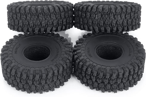4pcs 64mm Rubber Tires Set, Crawler Tires with Foam for 1:18 TRX4-M TRX4M RC Car