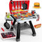 Kids BBQ Grill Kitchen Playset - 2-Layer Barbecue Outdoor Play Grill Toy with Smoke, Sound & Light for Toddler Boys