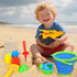 Fegalop 14Pcs Sets, Set Bag,Summer Beach Toys, Sand Toys with Construction Vehicle and Collapsible Beach Bucket, Animal