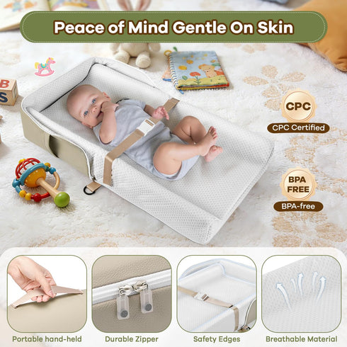 Baby Changing Pad, Portable Diaper Changing Mat for Baby & Toddler, Non-Slip Washable Changing Table Pad for Dresser