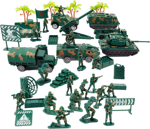 Liberty Imports Military Air Force Navy Deluxe Action Figures Playset with 73 pcs Army Men Soldiers