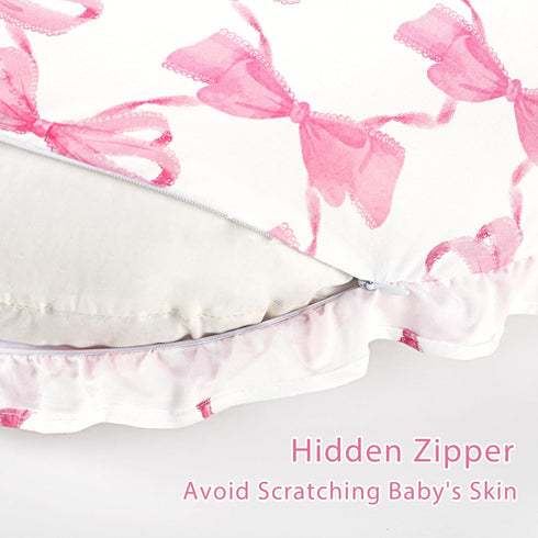 Ruffle Nursing Pillow Cover, Removable Stetchy Case for Breastfeeding Pillows, Ultra Soft and Breathable Feeding Pillow