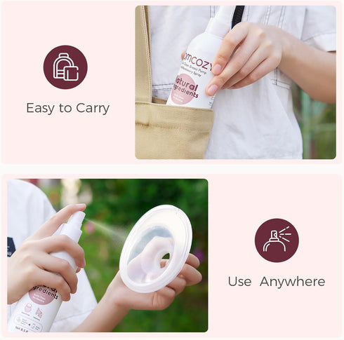 Momcozy 30 Portable Breast Pump Cleaning Spray and Breast Pump Wipes pcs