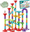 93 PCS Marble Run Premium Set - STEM Educational Building Block Toy with 30 Glass Marbles for Kids - Marble Maze Game