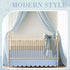 Hahafelt 28"x 52" 14" 4-Sided Blue Scalloped Crib Skirt with Drop Pleated Dust Ruffle with Split Corners for Baby Boys