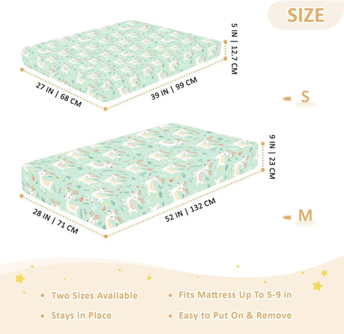 miaozhen 1 Pack 52x28 Cotton Baby Crib Sheets Soft Funny Cute Deer Toddler Mattresses for Nursery Decor cuna para ni?o