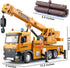 TAKGUD 13.5" Crane Toy for Boys, Large Crane Truck with Lights and Sounds, Open-able Doors, Friction Powered