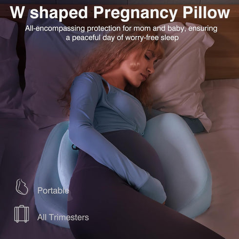 Pregnancy Pillows for Sleeping, Upgraded Memory Foam Maternity Pillow, Pregnancy Wedge Pillow for Pregnant Women