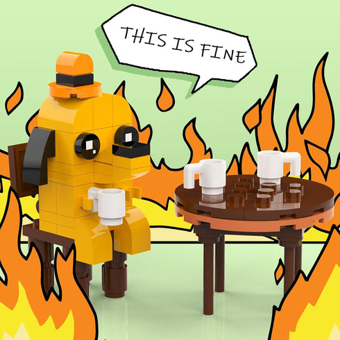 This is Fine Dog Building Set - Funny Meme Character Building Kit, Cute Puppy Figure MOC Birthday Gifts for Kids 6+