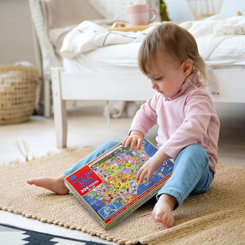 USA Map Puzzle for Kids - 200 Piece Jigsaw Puzzle with 50 States and Capitals, Ages 4 and Up