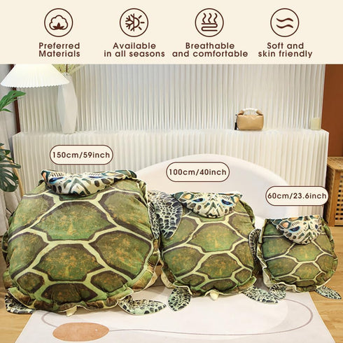 Wearable Turtle Shell Pillows, Creative Tortoise Plush Pillow Toy, Funny Dress Up Gifts for Boys and Girls