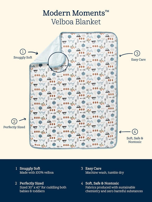 Cozy-Soft Modern Moments by Gerber Unisex Baby Blankets - Multi-use for Baby, Baby Essentials