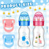 Jexine 4 Pieces Reborn Baby Doll Accessories, includes 2 Magnetic Pacifier and 2 Baby Doll Bottles Baby Doll Pacifier Feeding Bottle for Reborn Dolls, Random Pattern, Pink and Blue (Cute)