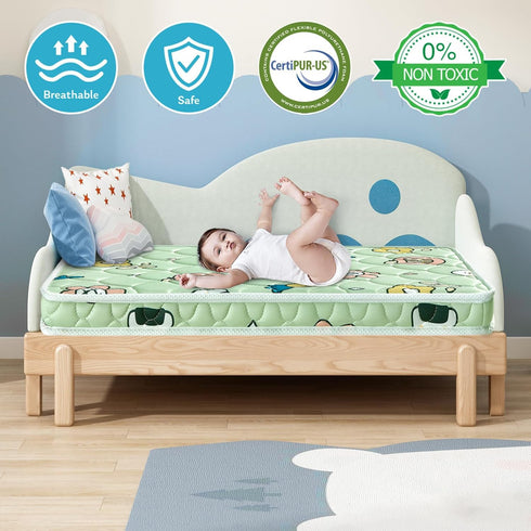 38 24 4, Premium Foam Mini Crib Mattress x x Dual Sided with Soft Breathable Fabric, Noiseless and Odorless