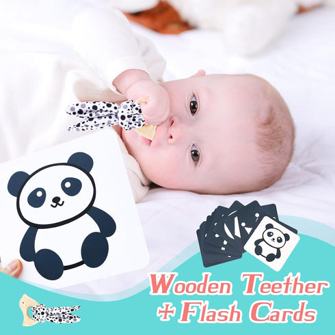 6 1 Set 0-3 21pcs vocheer High Contrast Baby Toys for Newborn, in Black and White Sensory Baby Gift for Months