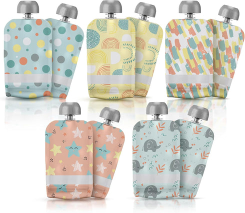 Little Whispers LittleWhispers Reusable Baby Food Pouches - Refillable with Applesauce, Yogurt, Fruit Puree,