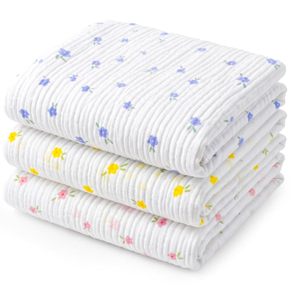 Muslin Swaddle Blankets for Newborns, 3 Pack Multipurpose 100% Organic Cotton, Ultra