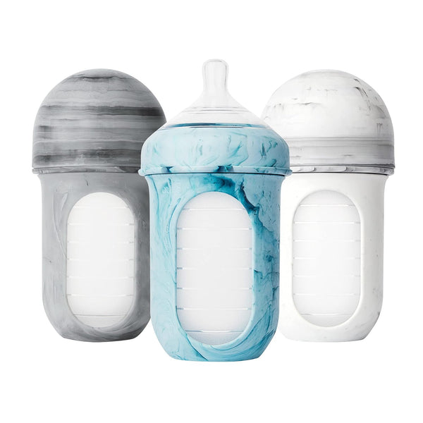 Boon Nursh Bottles - Silicone Baby Bottles Help Ease Colic Symptoms -