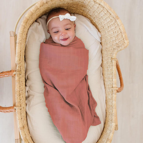 Viviland Muslin Swaddle Blankets, Breathable Baby Receiving Wraps, 2-Pack Sun, 47 x 47 inches