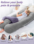 Meiz U Shaped Pregnancy Pillow with Removable Velvet Cover (Gray)