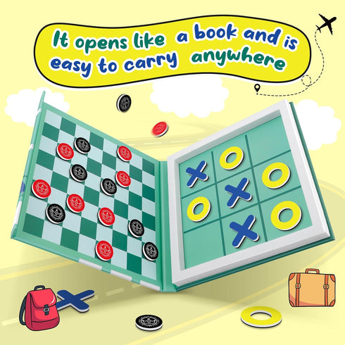 Torlam Magnetic Travel Games for Kids, Board Game Chess Party Camping Games Road Family Night Car Trip Games Activities