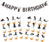 Yoga Birthday Decoration Kit with Banner & Muffin Cupcake Toppers, Yoga Girls Silhouettes for Kids Birthday Baby Shower