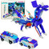 WIESSOC Collision Transforming Dinosaur Car Toy,2 Magnetic Cars Transform Into Dinosaur Toys,Transformation Car